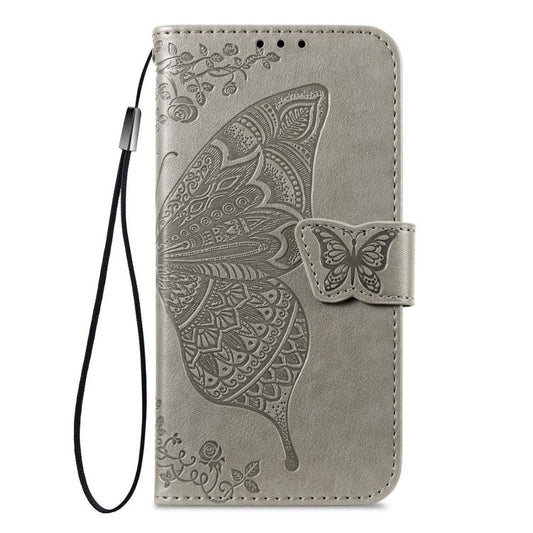 For iPhone Air Butterfly Love Flower Embossed Leather Phone Case(Gray) - iPhone Air Cases by buy2fix | Online Shopping UK | buy2fix