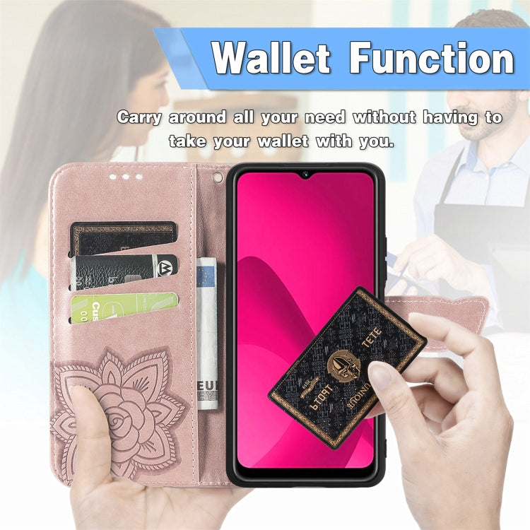 For iPhone 16e Butterfly Love Flower Embossed Leather Phone Case(Purple) - iPhone 16e Cases by buy2fix | Online Shopping UK | buy2fix