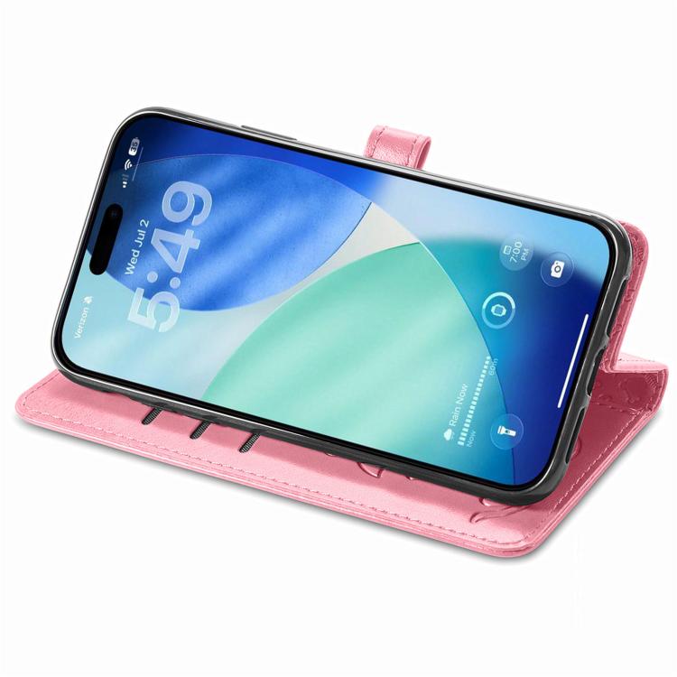 For iPhone Air Cat and Dog Embossed Leather Phone Case(Pink) - iPhone Air Cases by buy2fix | Online Shopping UK | buy2fix