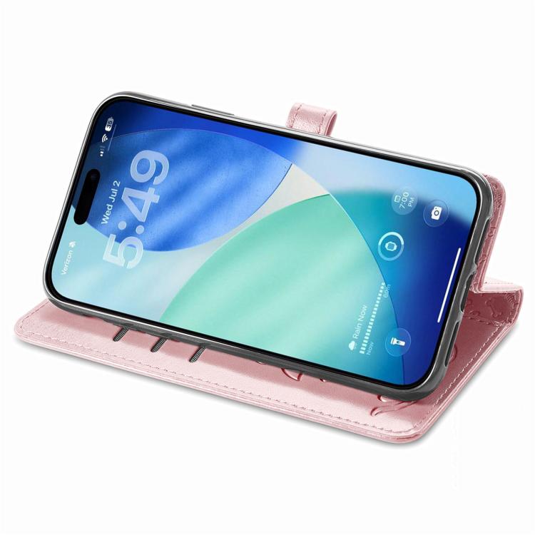 For iPhone Air Cat and Dog Embossed Leather Phone Case(Rose Gold) - iPhone Air Cases by buy2fix | Online Shopping UK | buy2fix