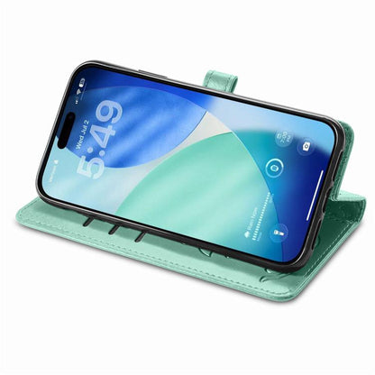 For iPhone Air Cat and Dog Embossed Leather Phone Case(Green) - iPhone Air Cases by buy2fix | Online Shopping UK | buy2fix