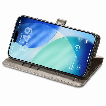 For iPhone Air Cat and Dog Embossed Leather Phone Case(Gray) - iPhone Air Cases by buy2fix | Online Shopping UK | buy2fix