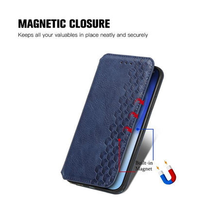 For iPhone Air Cubic Grid Pressed Magnetic Leather Phone Case(Blue) - iPhone Air Cases by buy2fix | Online Shopping UK | buy2fix