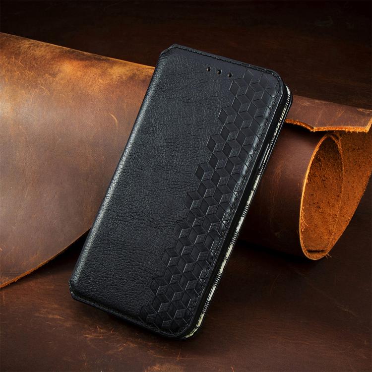 For iPhone Air Cubic Grid Pressed Magnetic Leather Phone Case(Black) - iPhone Air Cases by buy2fix | Online Shopping UK | buy2fix