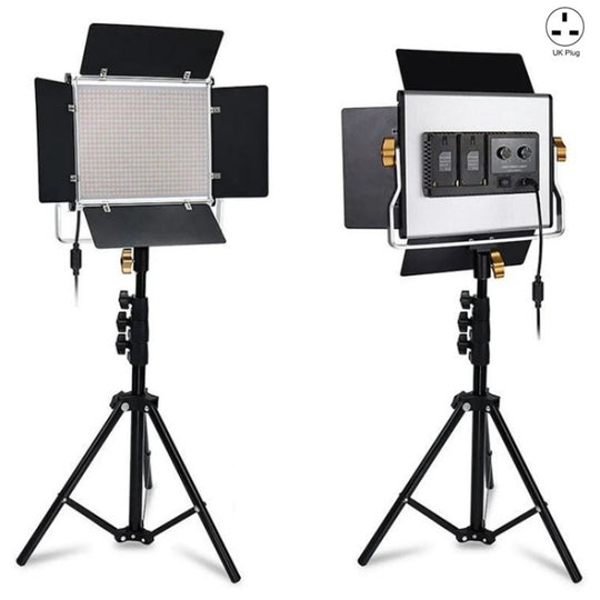 VLOGLITE W660S For Video Film Recording 3200-5600K Lighting LED Video Light with Tripod, Plug:UK Plug