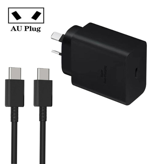 M135 PPS / PD 45W USB-C / Type-C Port Fast Charger with 5A Type-C to Type-C Cable, AU Plug(Black) by buy2fix