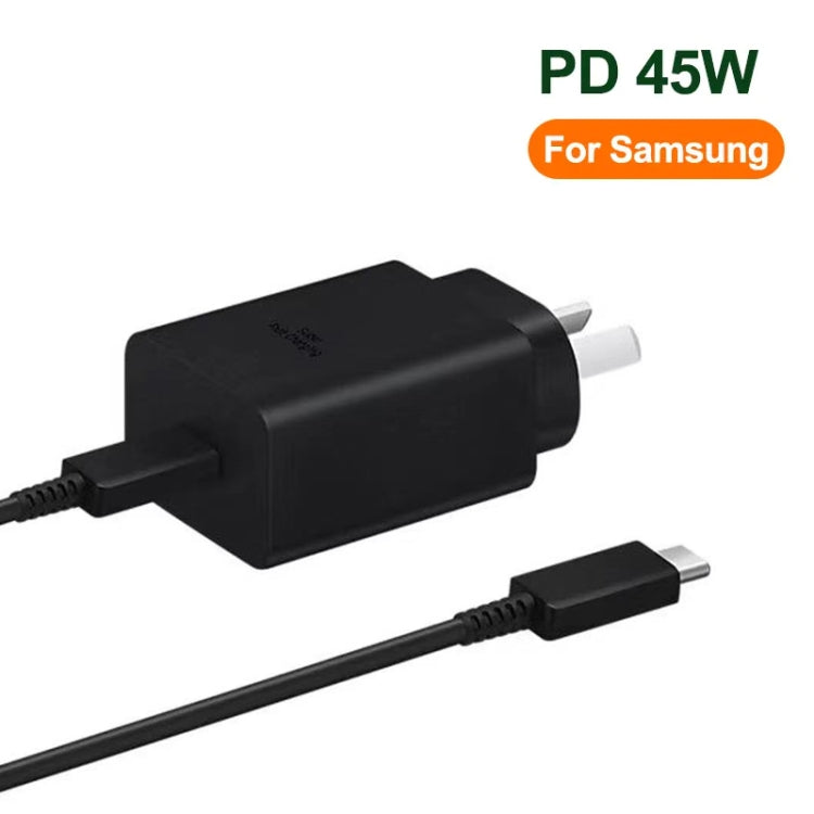 M135 PPS / PD 45W USB-C / Type-C Port Fast Charger with 5A Type-C to Type-C Cable, AU Plug(Black) by buy2fix