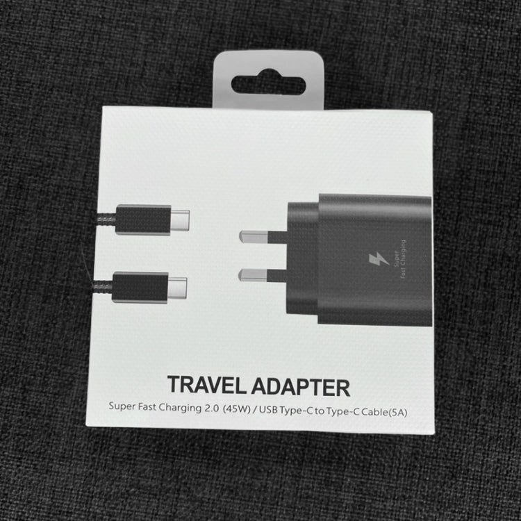 M135 PPS / PD 45W USB-C / Type-C Port Fast Charger with 5A Type-C to Type-C Cable, AU Plug(Black) by buy2fix