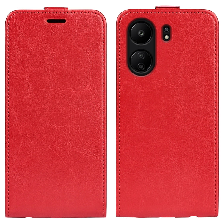 For Xiaomi Redmi Note 13C R64 Texture Single Vertical Flip Leather Phone Case(Red) by buy2fix