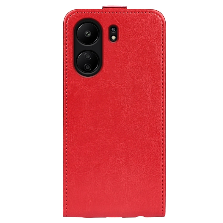 For Xiaomi Redmi Note 13C R64 Texture Single Vertical Flip Leather Phone Case(Red) by buy2fix