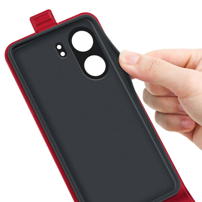 For Xiaomi Redmi Note 13C R64 Texture Single Vertical Flip Leather Phone Case(Red) by buy2fix