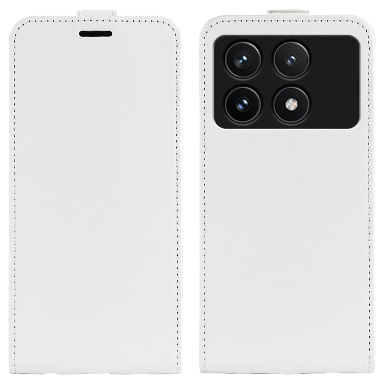 For Xiaomi Redmi K70 R64 Texture Single Vertical Flip Leather Phone Case(White) by buy2fix