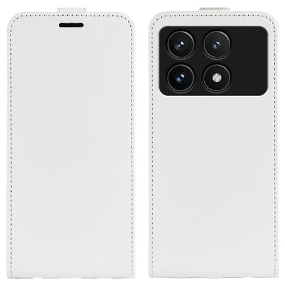 For Xiaomi Redmi K70 R64 Texture Single Vertical Flip Leather Phone Case(White) by buy2fix
