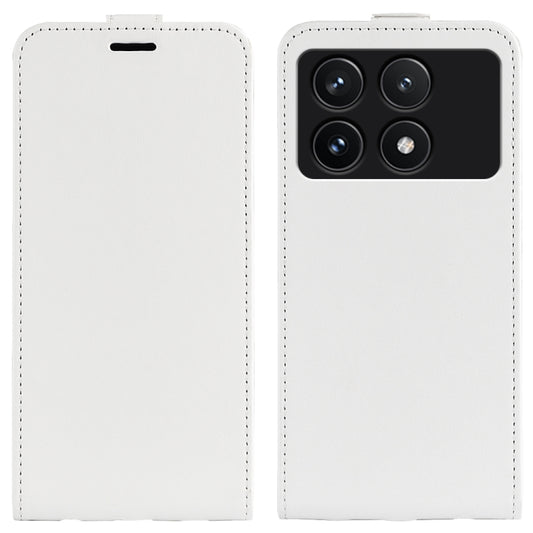 For Xiaomi Redmi K70 R64 Texture Single Vertical Flip Leather Phone Case(White) by buy2fix