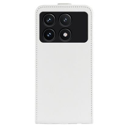 For Xiaomi Redmi K70 R64 Texture Single Vertical Flip Leather Phone Case(White) by buy2fix