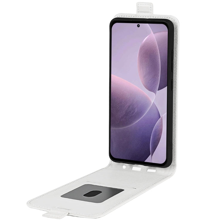 For Xiaomi Redmi K70 R64 Texture Single Vertical Flip Leather Phone Case(White) by buy2fix