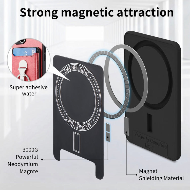 For iPhone 15 Plus Skin Feel Ring Holder Wallet Magnetic Phone Case(Pink) - iPhone 15 Plus Cases by buy2fix | Online Shopping UK | buy2fix