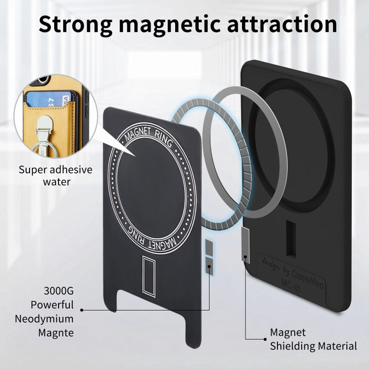For iPhone 15 Plus Skin Feel Ring Holder Wallet Magnetic Phone Case(Yellow) - iPhone 15 Plus Cases by buy2fix | Online Shopping UK | buy2fix