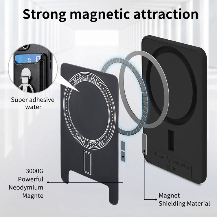 For iPhone 15 Pro Skin Feel Ring Holder Wallet Magnetic Phone Case(Black) - iPhone 15 Pro Cases by buy2fix | Online Shopping UK | buy2fix