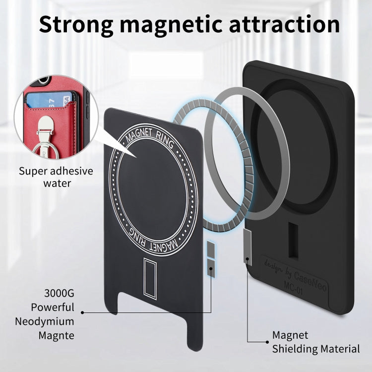 For iPhone 15 Pro Skin Feel Ring Holder Wallet Magnetic Phone Case(Red) - iPhone 15 Pro Cases by buy2fix | Online Shopping UK | buy2fix