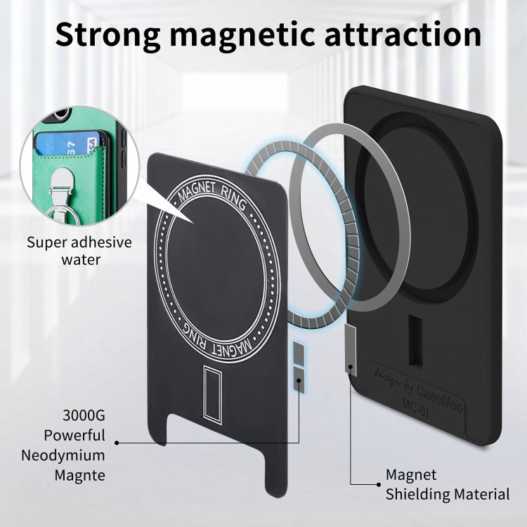 For iPhone 15 Pro Skin Feel Ring Holder Wallet Magnetic Phone Case(Green) - iPhone 15 Pro Cases by buy2fix | Online Shopping UK | buy2fix
