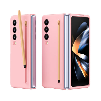 For Samsung Galaxy Z Fold4 Skinfeel Shockproof Phone Case, No Pen(Pink) - Galaxy Z Fold4 5G Cases by buy2fix | Online Shopping UK | buy2fix