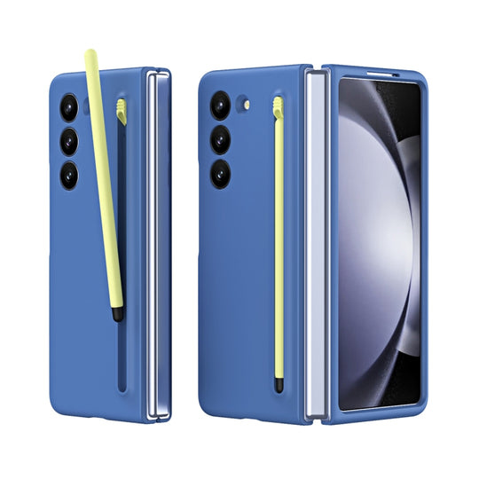 For Galaxy Z Fold6 Skinfeel Shockproof Phone Case, No Pen(Blue)