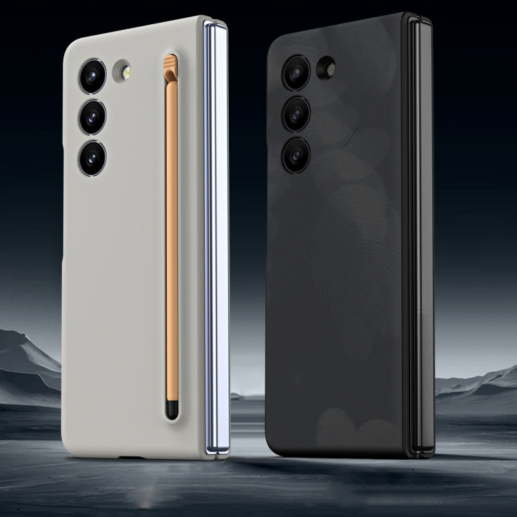 For Samsung Galaxy Z Fold4 Skinfeel Shockproof Phone Case, No Pen(Light Gray) - Galaxy Z Fold4 5G Cases by buy2fix | Online Shopping UK | buy2fix