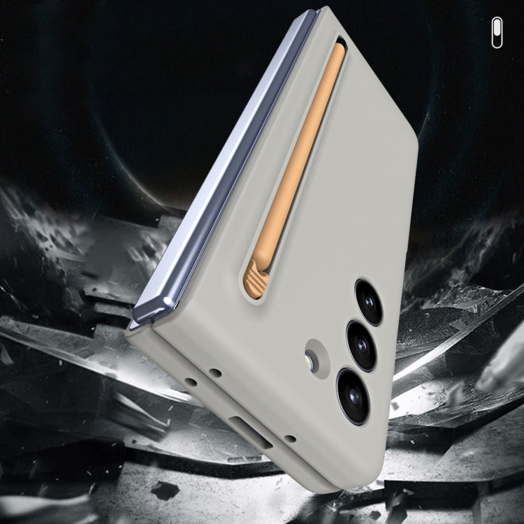 For Samsung Galaxy Z Fold4 Skinfeel Shockproof Phone Case, No Pen(Purple) - Galaxy Z Fold4 5G Cases by buy2fix | Online Shopping UK | buy2fix