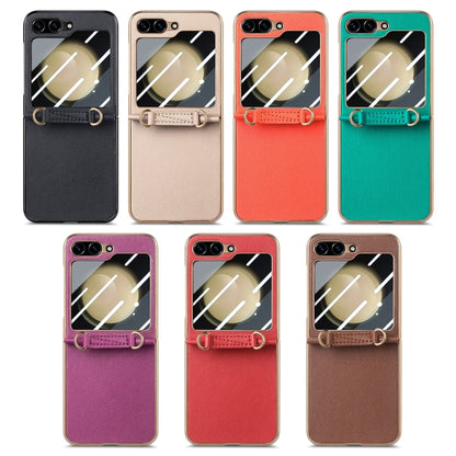 For Samsung Galaxy Z Flip5 5G Crossbody Litchi Texture PU Integrated Phone Case(Green) - Galaxy Z Flip5 Cases by buy2fix | Online Shopping UK | buy2fix