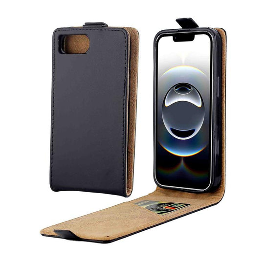 For iPhone 17e / 16e Vertical Flip Leather Phone Case with Card Slot(Black)