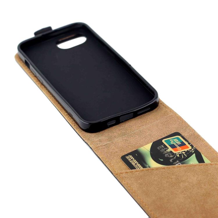 For iPhone 16e Vertical Flip Leather Phone Case with Card Slot(Black) - iPhone 16e Cases by buy2fix | Online Shopping UK | buy2fix
