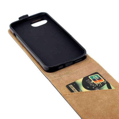 For iPhone 16e Vertical Flip Leather Phone Case with Card Slot(Black) - iPhone 16e Cases by buy2fix | Online Shopping UK | buy2fix