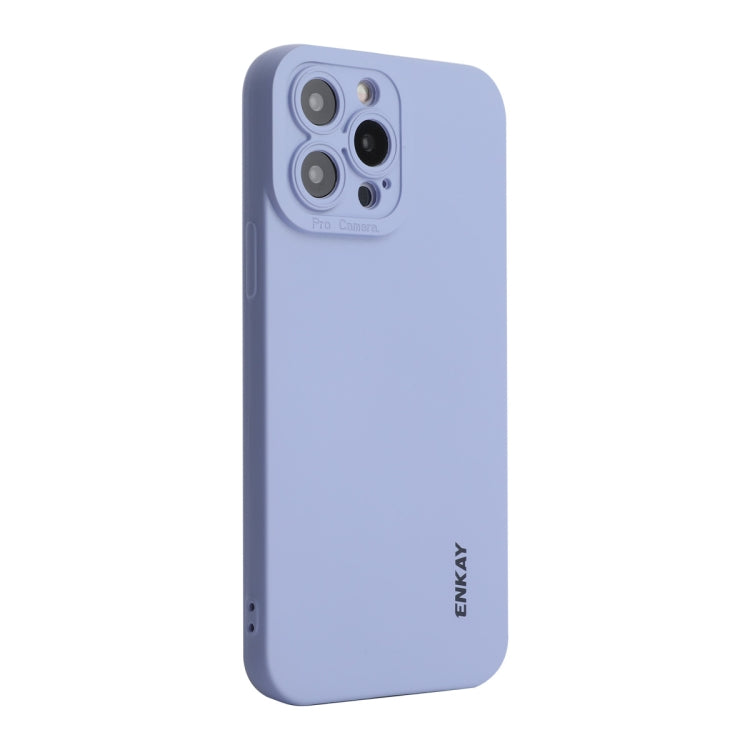 For iPhone 15 Pro ENKAY Liquid Silicone Soft Shockproof Phone Case(Purple) - iPhone 15 Pro Cases by ENKAY | Online Shopping UK | buy2fix