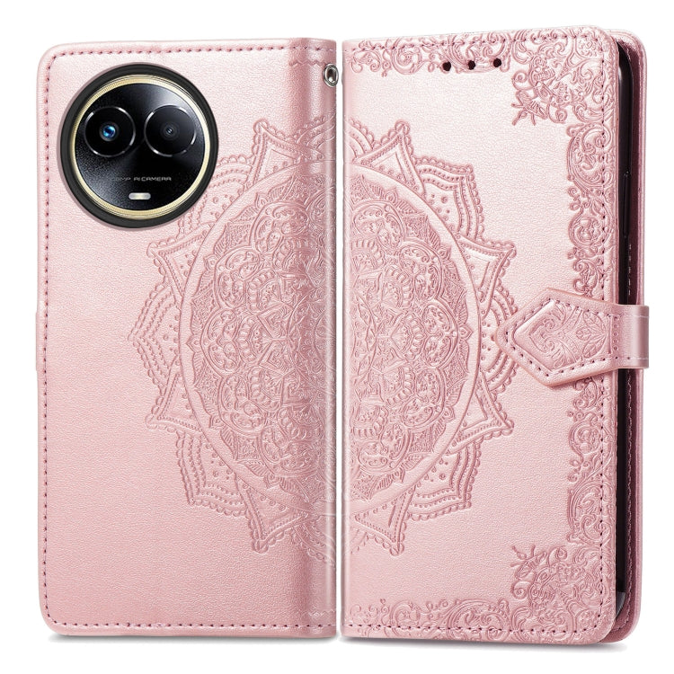 For Realme 11 5G Mandala Flower Embossed Leather Phone Case(Rose Gold) by buy2fix