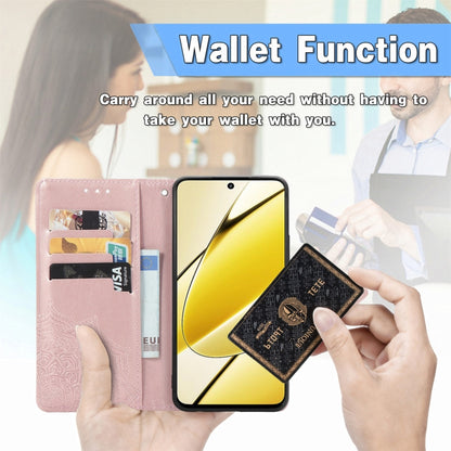 For Realme 11 5G Mandala Flower Embossed Leather Phone Case(Rose Gold) by buy2fix