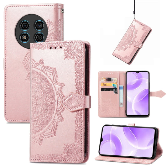 For Ulefone Note 15 Mandala Flower Embossed Leather Phone Case(Rose Gold) by buy2fix