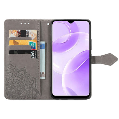 For Ulefone Note 15 Mandala Flower Embossed Leather Phone Case(Gray) by buy2fix