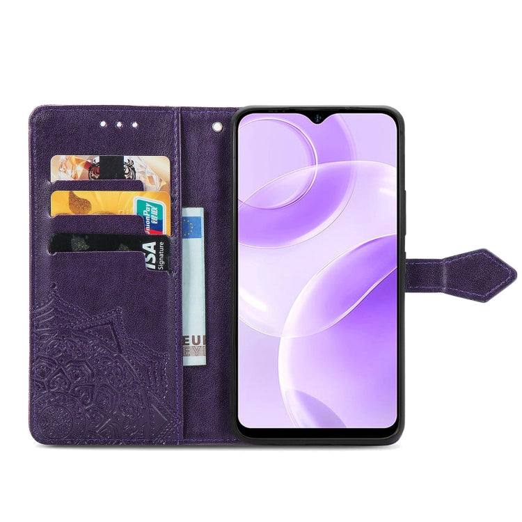 For Ulefone Note 15 Mandala Flower Embossed Leather Phone Case(Purple) by buy2fix