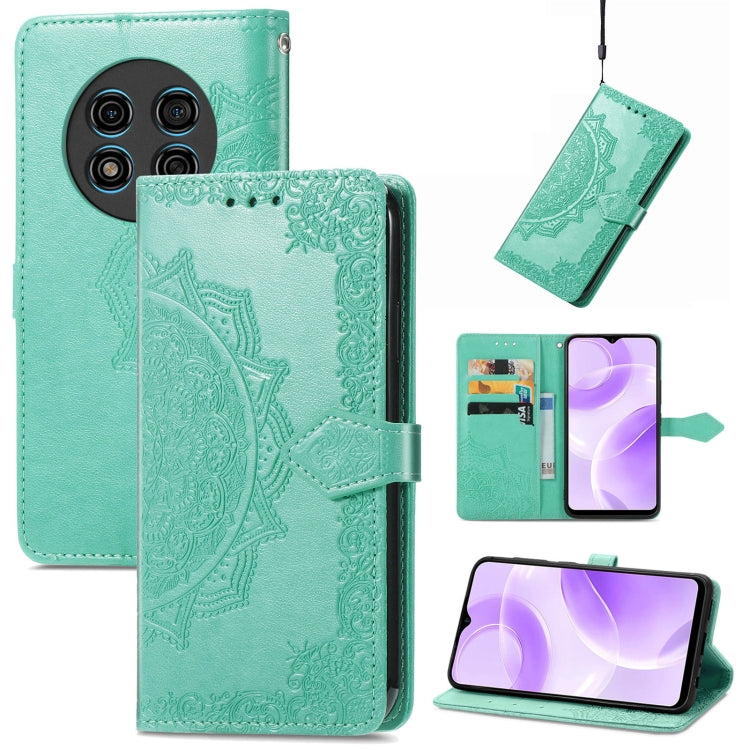 For Ulefone Note 15 Mandala Flower Embossed Leather Phone Case(Green) by buy2fix
