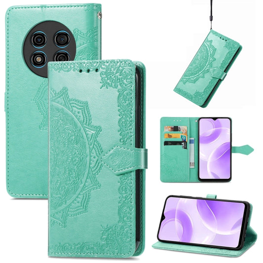 For Ulefone Note 15 Mandala Flower Embossed Leather Phone Case(Green) by buy2fix