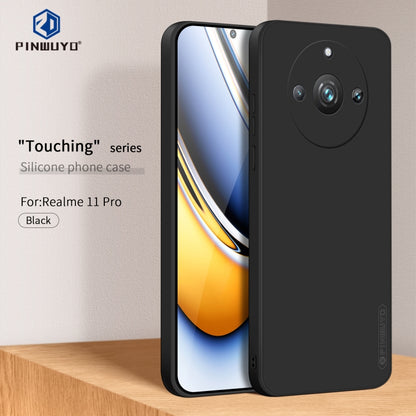 For Realme 11Pro / 11 Pro+ PINWUYO Sense Series Liquid Silicone TPU Phone Case(Black) - Realme Cases by PINWUYO | Online Shopping UK | buy2fix