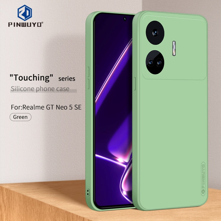 For Realme GT Neo5 SE PINWUYO Sense Series Liquid Silicone TPU Phone Case(Green) - Realme Cases by PINWUYO | Online Shopping UK | buy2fix