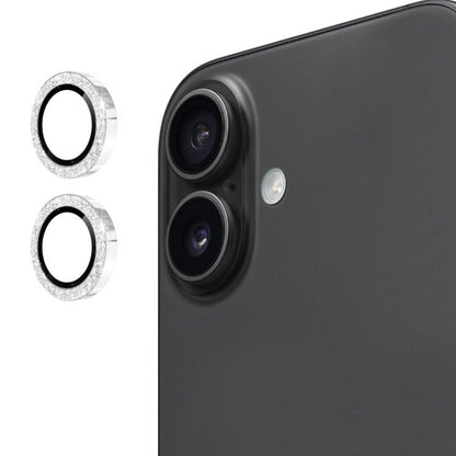 For iPhone 17 ENKAY Hat-Prince Glitter Rear Lens Aluminium Alloy Tempered Glass Film(Silver) - iPhone 17 Tempered Glass by ENKAY | Online Shopping UK | buy2fix