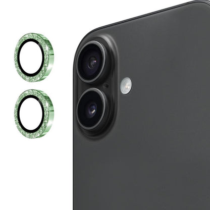 For iPhone 17 ENKAY Hat-Prince Glitter Rear Lens Aluminium Alloy Tempered Glass Film(Deep Green) - iPhone 17 Tempered Glass by ENKAY | Online Shopping UK | buy2fix