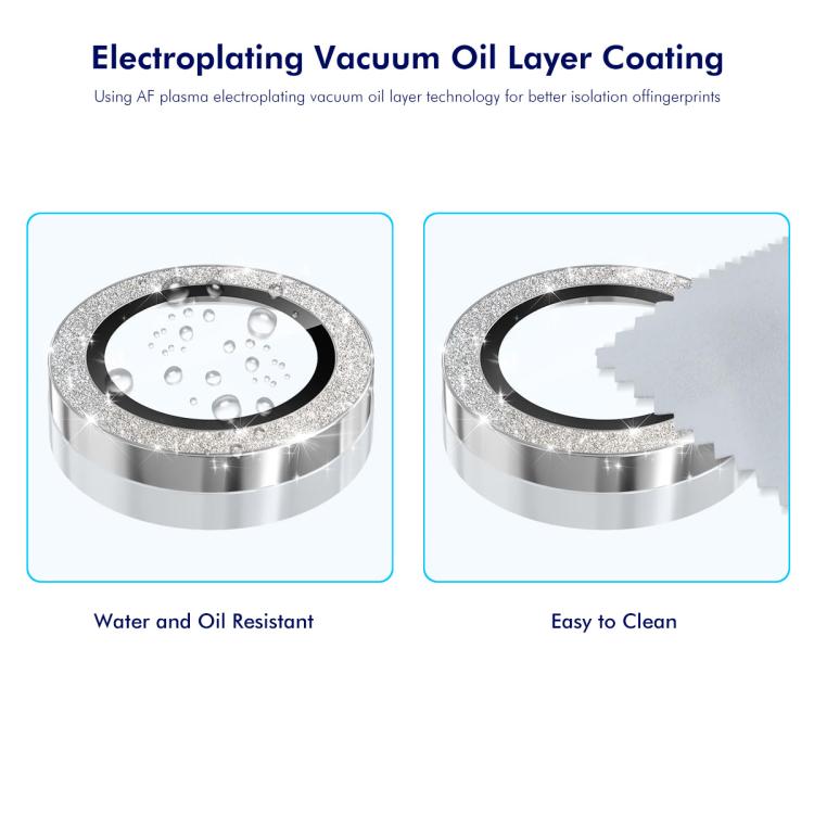 For iPhone 17 ENKAY Hat-Prince Glitter Rear Lens Aluminium Alloy Tempered Glass Film(Sierra Blue) - iPhone 17 Tempered Glass by ENKAY | Online Shopping UK | buy2fix