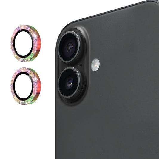 For iPhone 17 ENKAY Hat-Prince Glitter Rear Lens Aluminium Alloy Tempered Glass Film(Colorful) - iPhone 17 Tempered Glass by ENKAY | Online Shopping UK | buy2fix