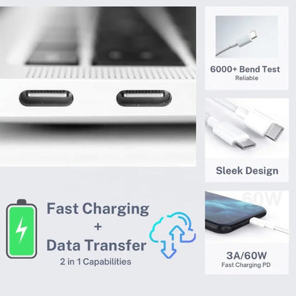XJ-97 60W 3A USB-C / Type-C to Type-C Fast Charging Data Cable, Cable Length:0.3m by buy2fix