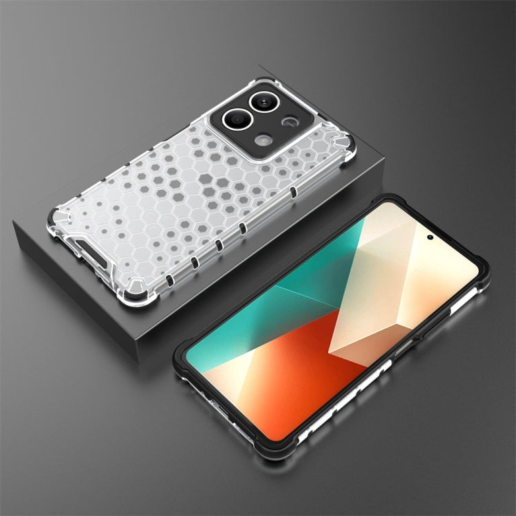 For Redmi Note 13 Shockproof Honeycomb Phone Case(White) - Xiaomi Cases by buy2fix | Online Shopping UK | buy2fix