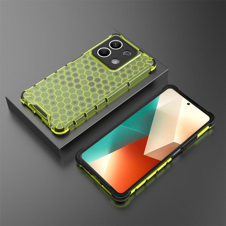 For Redmi Note 13 Shockproof Honeycomb Phone Case(Green) - Xiaomi Cases by buy2fix | Online Shopping UK | buy2fix